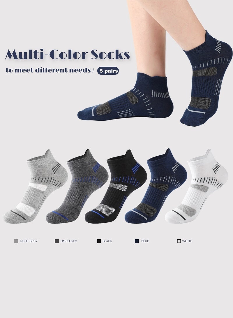 Mens Athletic Socks (5-Pack) - Low Cut, Sweat-Wicking, Odour-Resistant, All-Season Comfort - Ideal for Active Lifestyles, Running & Everyday Wear - Ultimate Socks for Men Collection - Image 5
